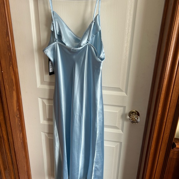 Bebe Blue Satin Dress - Size XL - NWT - Picture 2 of 4